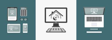 Ev uydu alıcı simgesi 