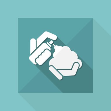 Köpük şişeye el simgesi