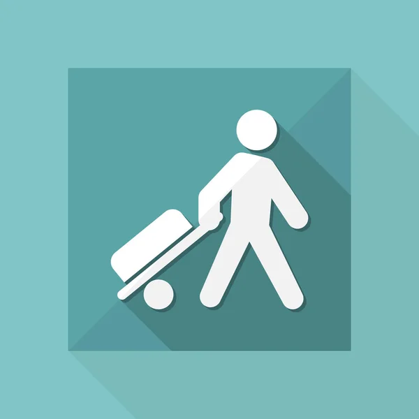 Reiziger met koffer pictogram — Stockvector