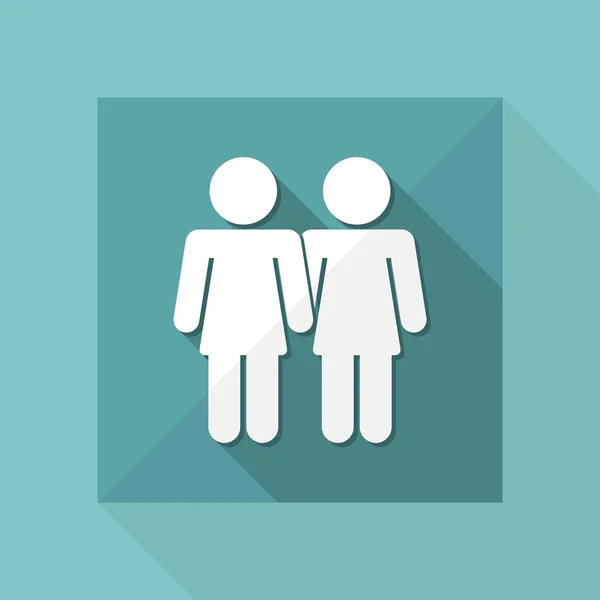 Lesbianas pareja icono — Vector de stock