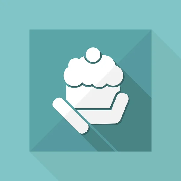 Cupcake Icono plano — Vector de stock