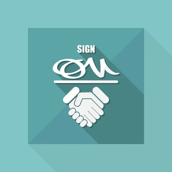 Sign on agreement document — Stock Vector