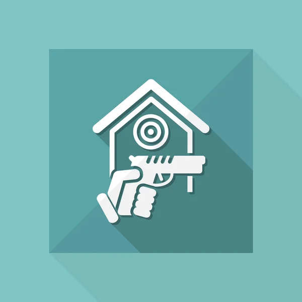 Pistola icono plano — Vector de stock