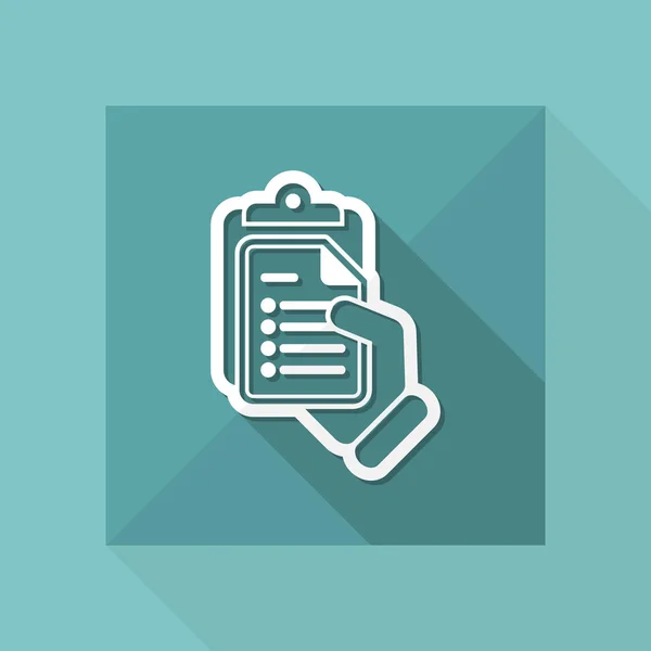 Documento en icono de mano — Vector de stock