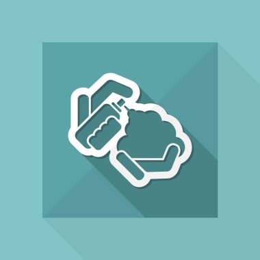 Köpük şişeye el simgesi