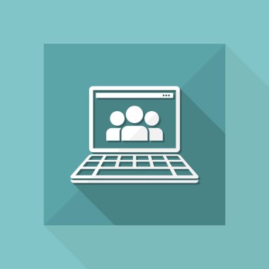 Sosyal ağ - düz en az simgesi