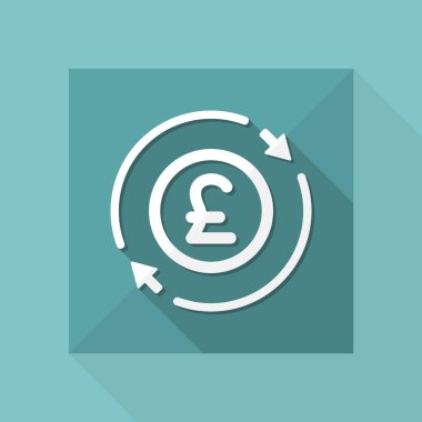 Para ticaret düz simgesi - Sterling