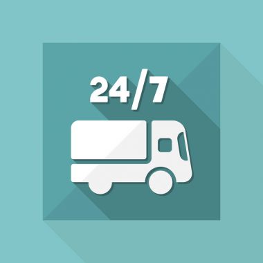 24/7 simgesi sürekli teslimat Hizmetleri