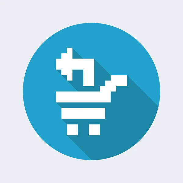 Single isolated pixel pc icon — Stock Vector