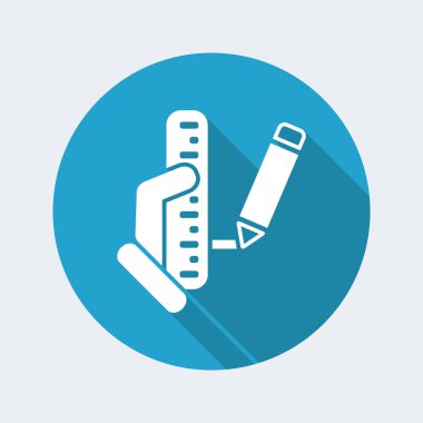 Ölçüm düz simgesi