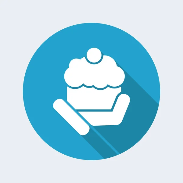 Cupcake ícone plano — Vetor de Stock