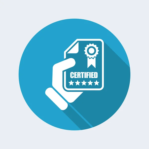 Certifikovaný dokument ikonu — Stockový vektor