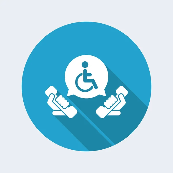 Handicap assistance line icon — Stock Vector