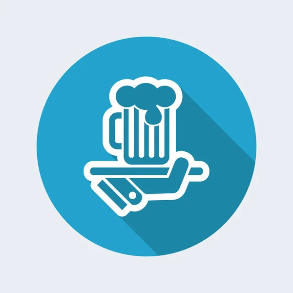 Ober serveren bier pictogram — Stockvector