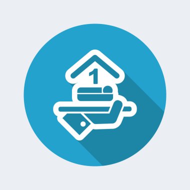 Otel ikonu. Tek yatak odası..