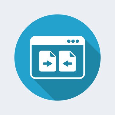 Dosya transferi düz simgesi