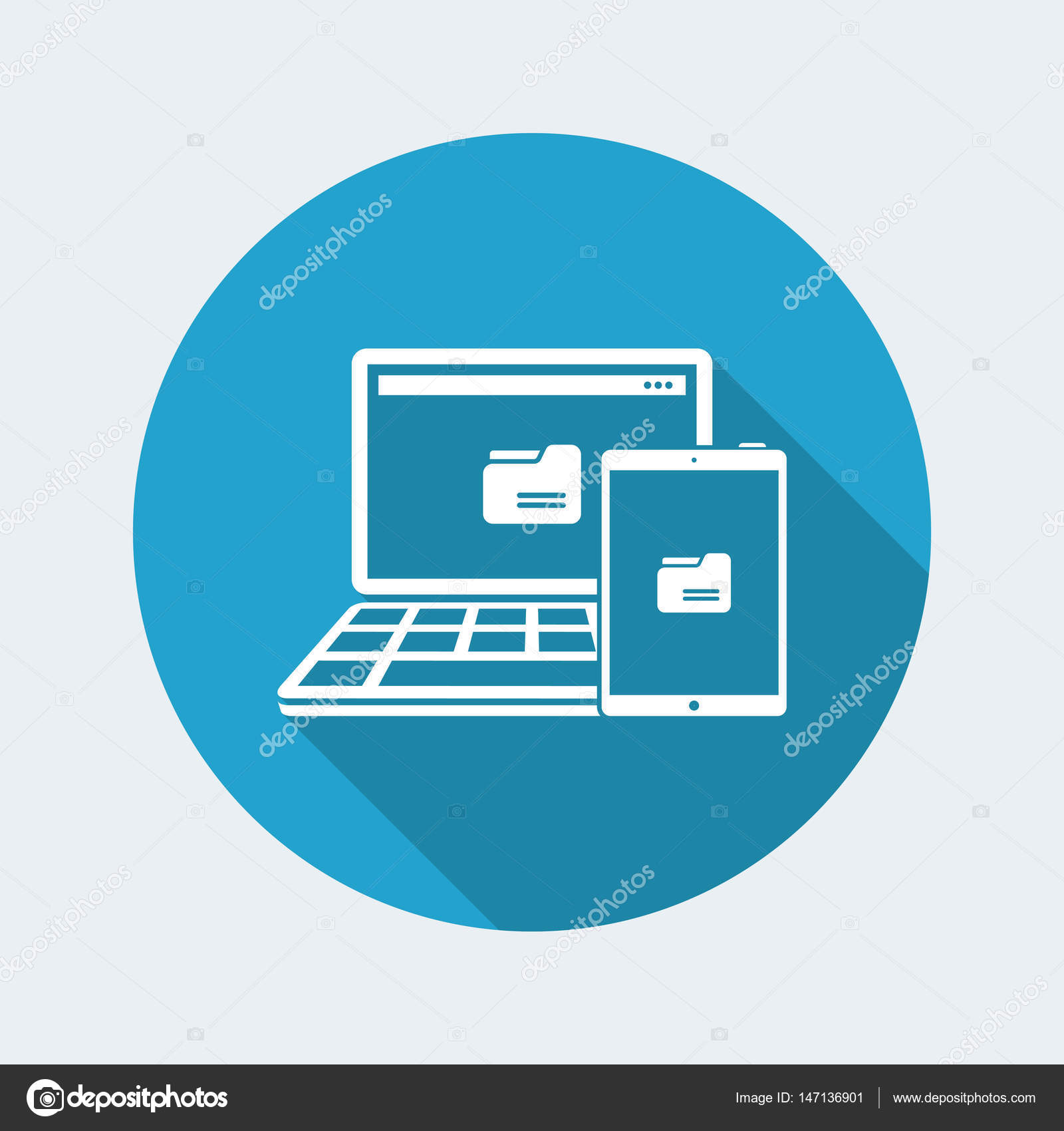 Multi devices folder synchronization Stock Vector Image by ©MyVector