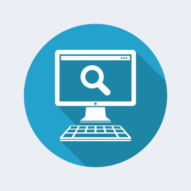 Arama pc düz simgesi 