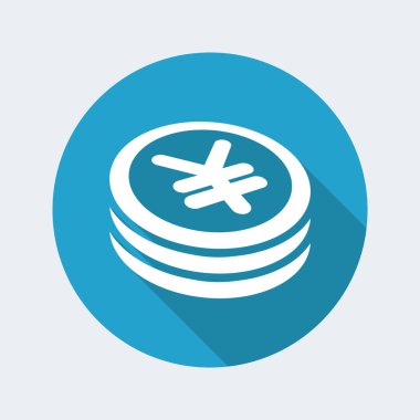 Yen para düz simgesi