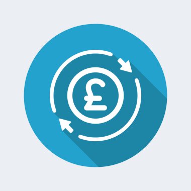 Para ticaret düz simgesi - Sterling