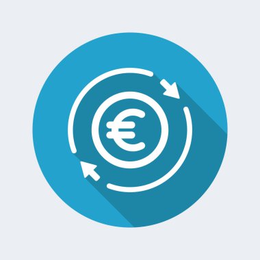 Para ticaret düz simgesi - Euro