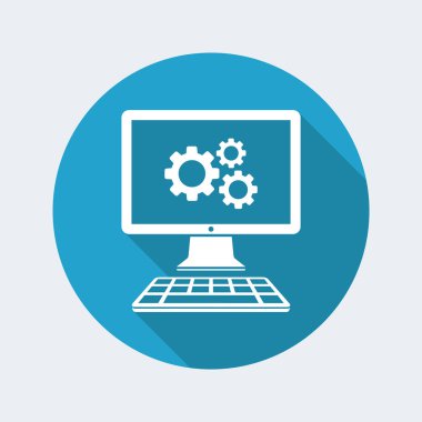 Bilgisayar ayarları düz simgesi