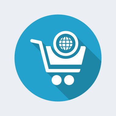 Uluslararası alışveriş düz simgesi