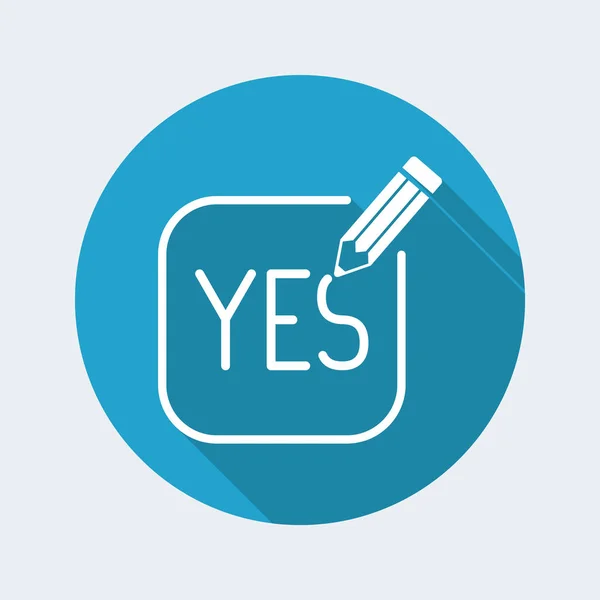 A Pencil writes "yes" icon — Stock Vector