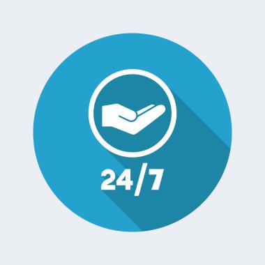 24/7 sürekli koruma hizmetleri simgesi