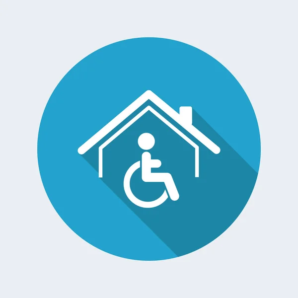 Residentiële handicap bijstand - pictogram van het web — Stockvector