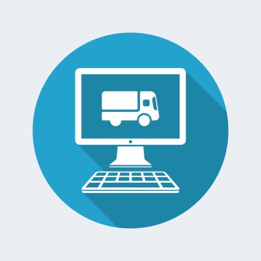 Internet satın - düz simgesi