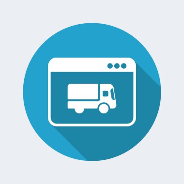 Internet satın - düz simgesi