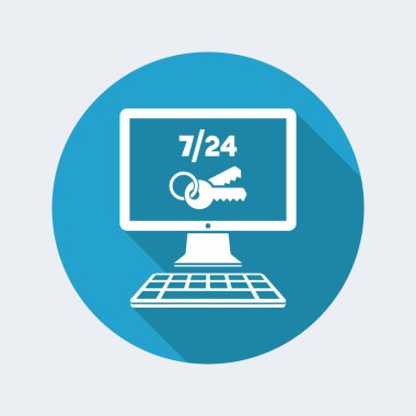 7/24 bilgisayar koruma simgesi