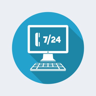 Tam zamanlı 7/24 çağrı merkezi uygulaması simgesi