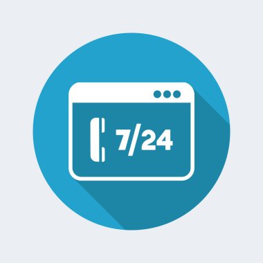 Tam zamanlı 7/24 çağrı merkezi uygulaması simgesi