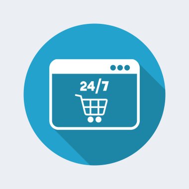 Online 24/7 simgesi alışveriş