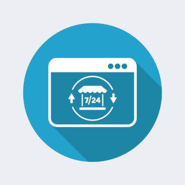 Online alışveriş 7/24 simgesi