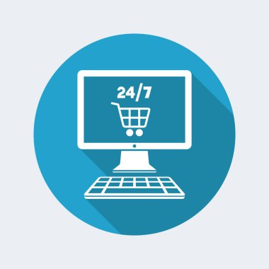 Online 24/7 simgesi alışveriş