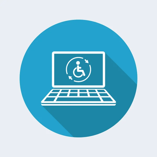 Handikap tam yardım online simgesi — Stok Vektör