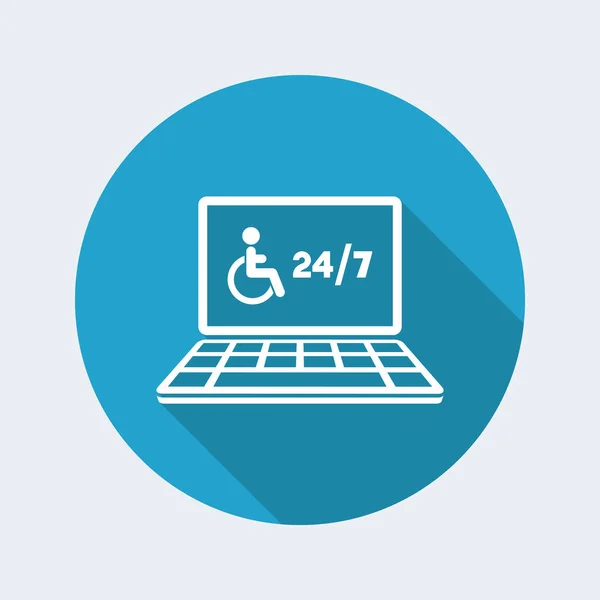 Icône de service en ligne handicapé — Image vectorielle