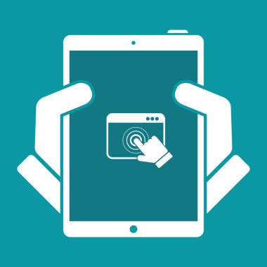 Tarayıcı dokunma - vektör düz en az simgesi