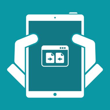 Dosya aktarımı - vektör düz en az simgesi