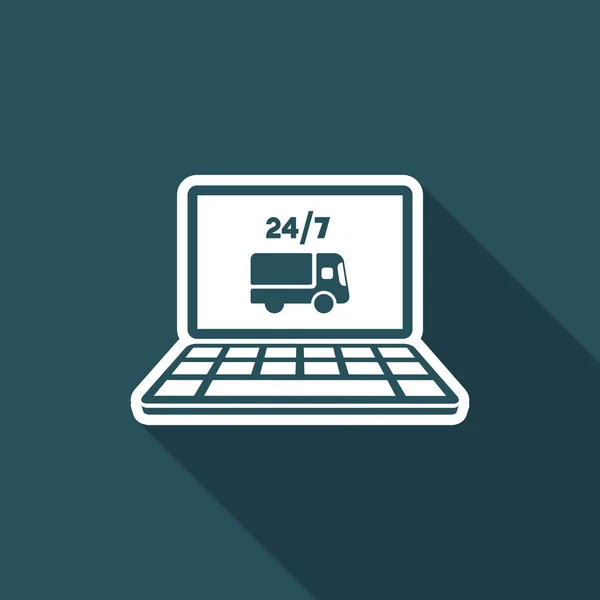 Online delivery services 24 / 7 icon — стоковый вектор