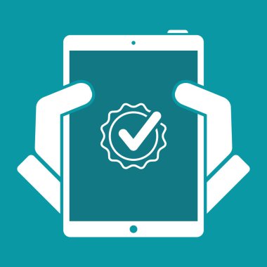 Onay işareti sertifika - vektör düz en az simgesi