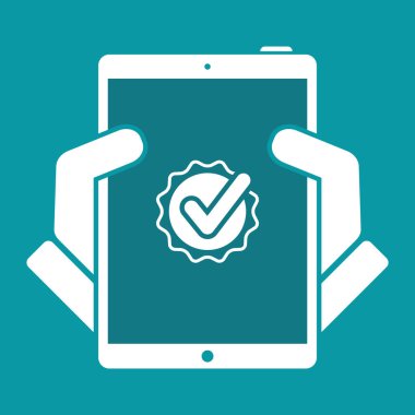 Şerit - vektör düz en az simgesi üzerinde onay işareti