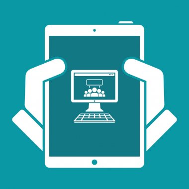 Sosyal ağ - vektör düz en az simgesi protesto grubu