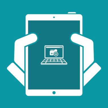 Laptop - vektör düz en az simgesi yeni klasör