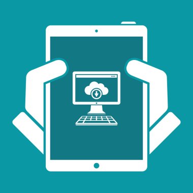 Veri bulut düz simgesi