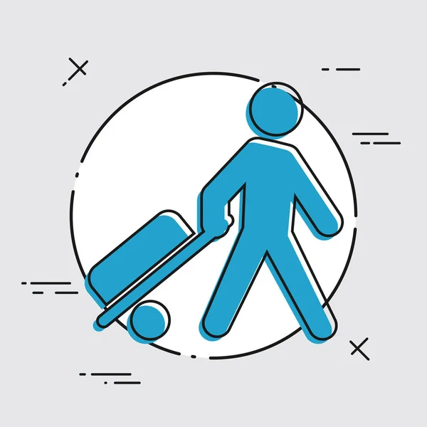 Utazó bőrönd ikonnal — Stock Vector