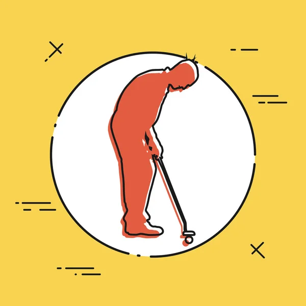 Enda golf-ikonen — Stock vektor